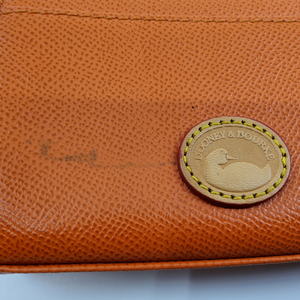 Dooney & Bourke Orange Leather Wallet with Tan Tab - Picture 10 of 12